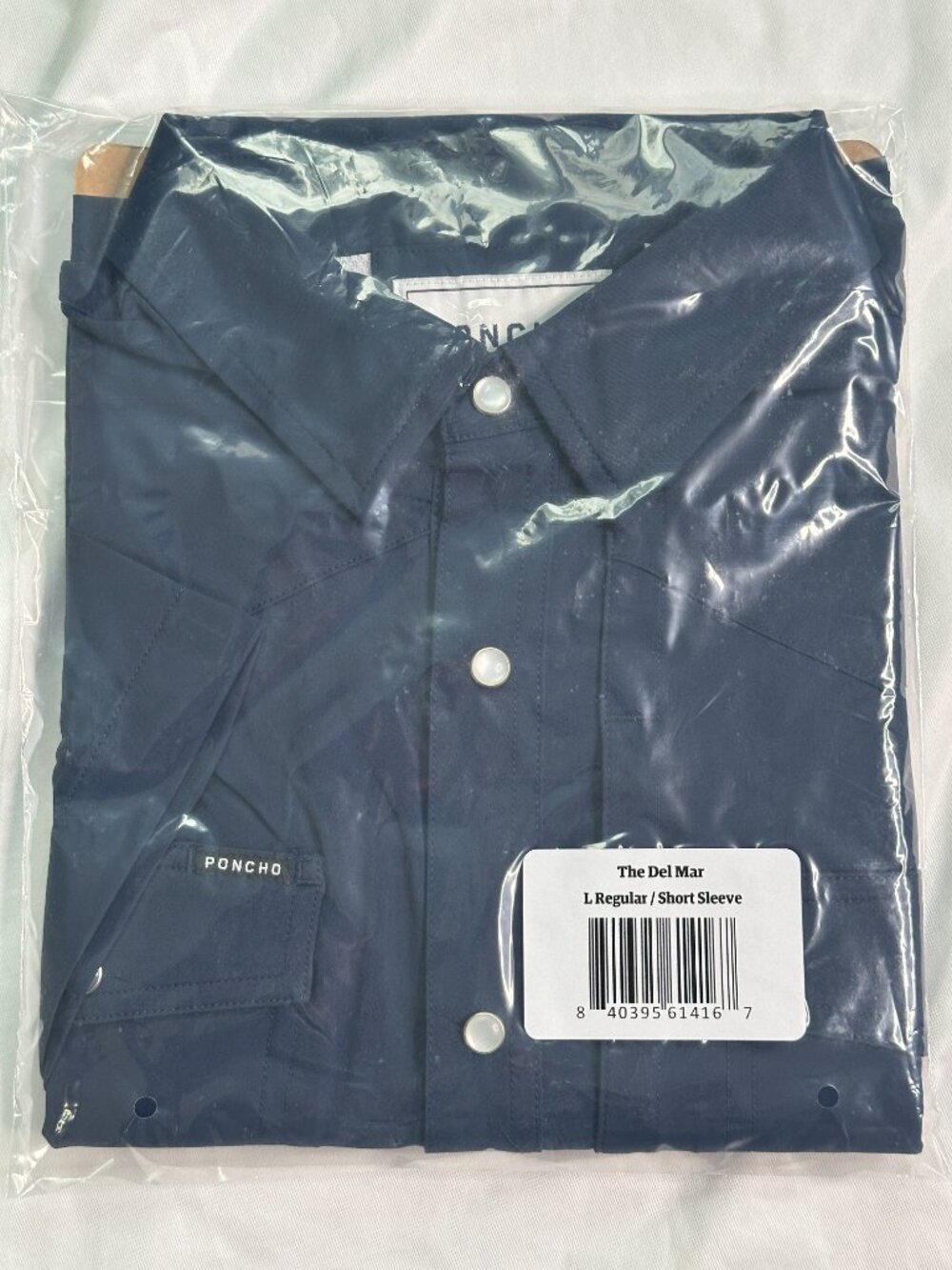 Men's Navy Casual Button-Down Shirt - Picture 10 of 10
